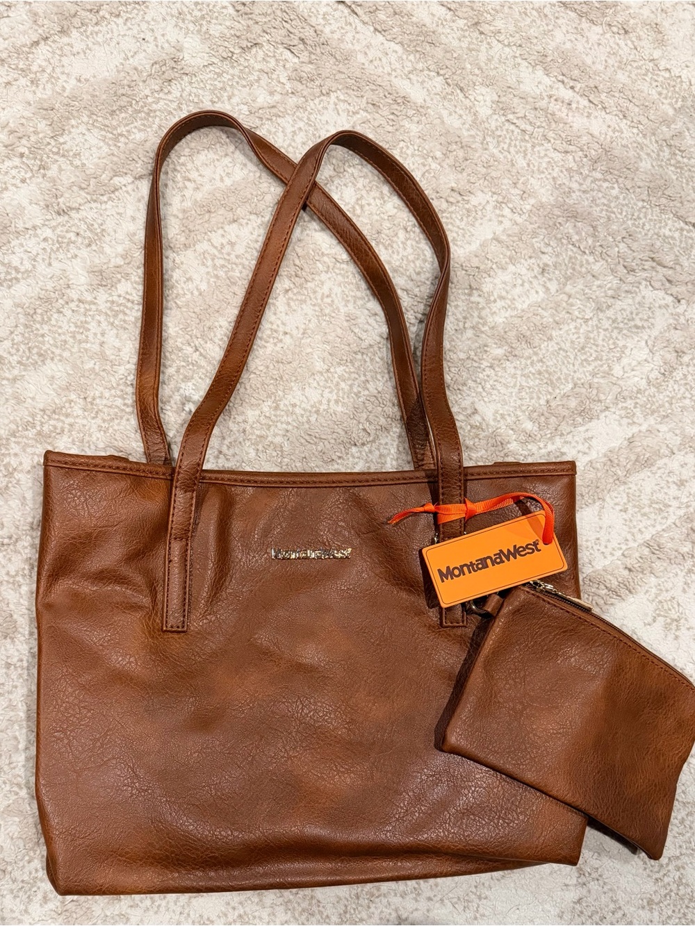 Montana West Brown Leather Tote